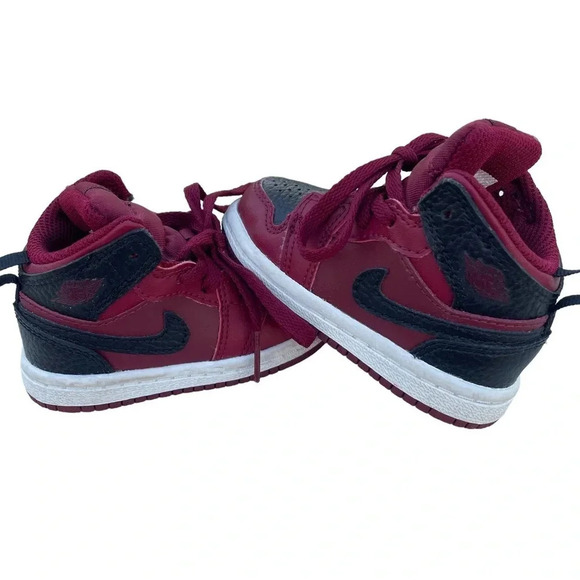 Air Jordan 1 Mid Team Red/Black  Toddler Shoes - Picture 6 of 9